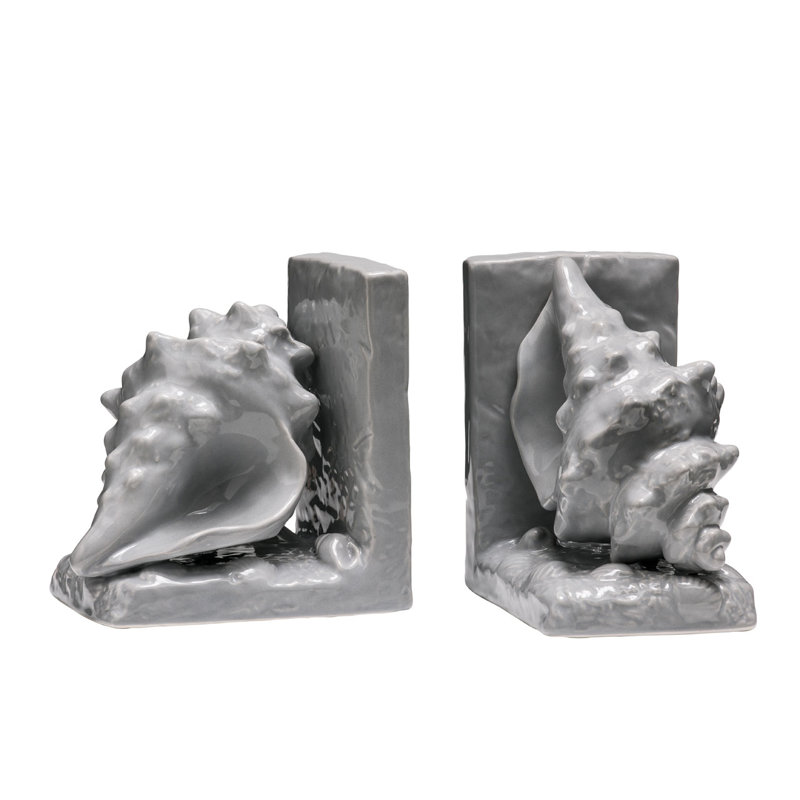 Modern & Contemporary Ceramic Bookends, Grey