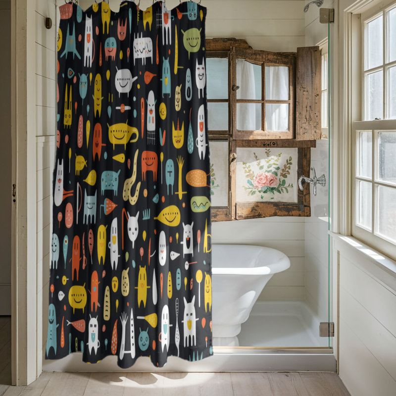 Animated Fun - Premium Shower Curtain, 74"H x 71"W