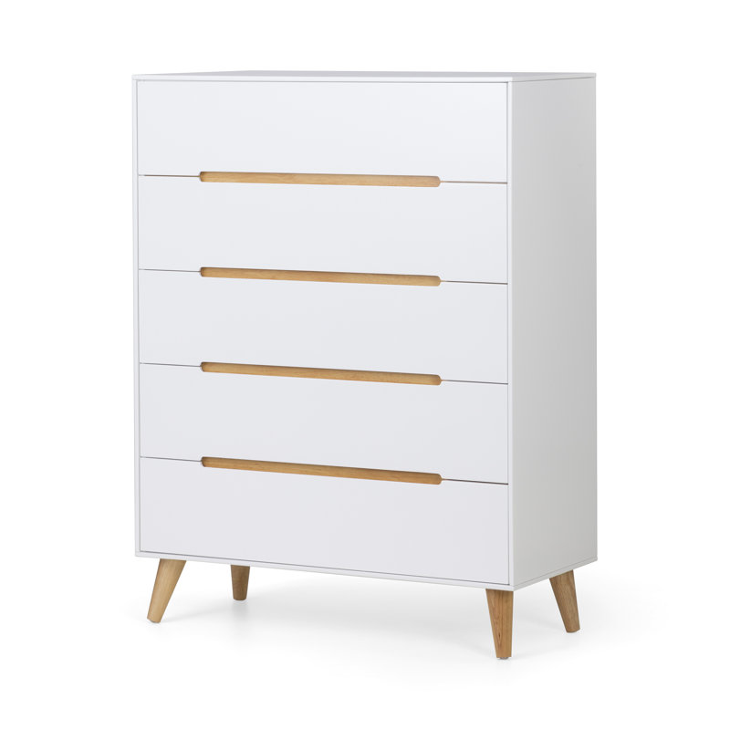Heriberto 90cm W 5 - Drawer Chest of Drawers, White