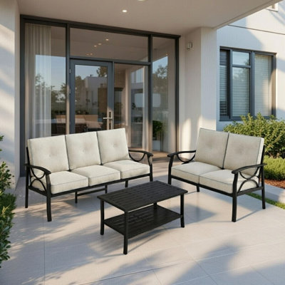 Ensemble de meubles de patio en métal 3 pièces
