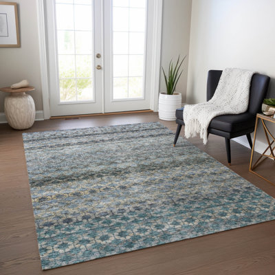 Tapis rayé intérieur / extérieur lavable à la machine ACN1168