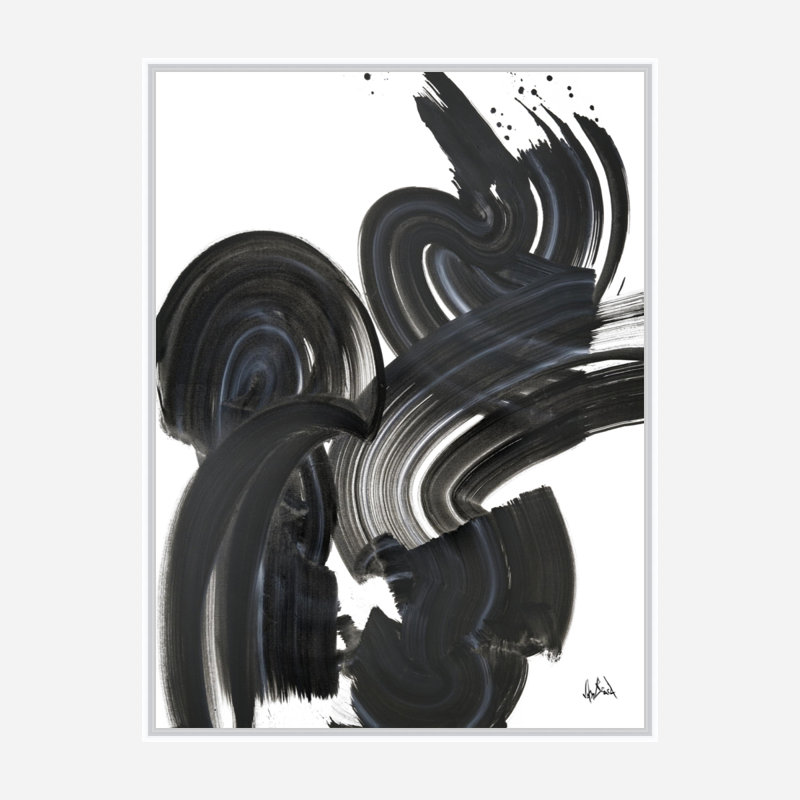 Current III On Giclee Canvas Hand Embellished Art, 25.5" H x 21.5" W, Picture Framed Canvas, White