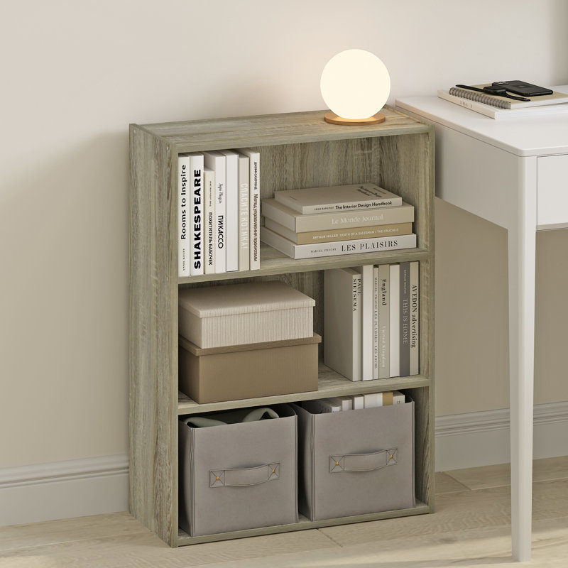 Simple Standard Bookcase, Sonoma Oak, (3 Shelves) 80.01cmH x 60.2cmW x 24.64cmD