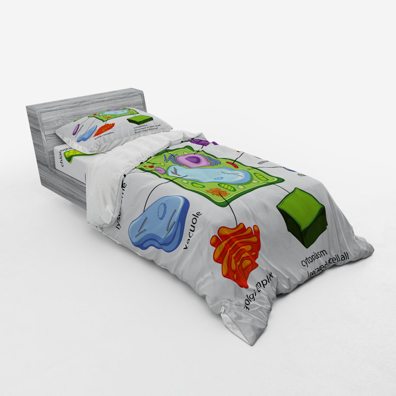 Ensemble de housse de couette éducatif, Housse de couette simple + 6 pièces supplémentai, Vert / rouge