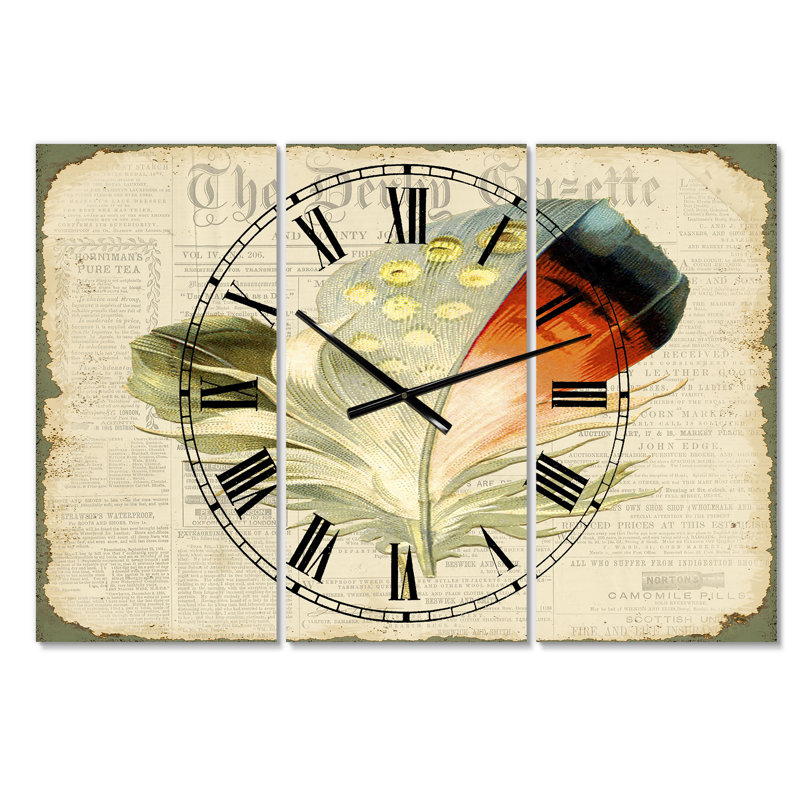 Horloge murale 3 panneaux
