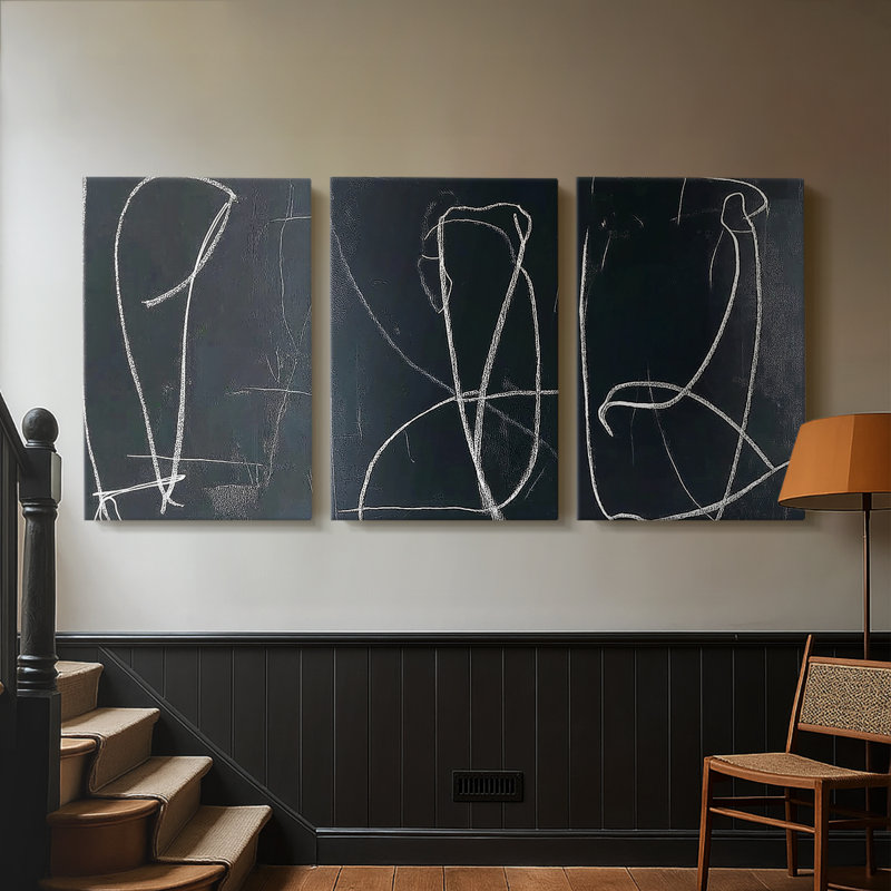 ABSTRACT Series DCX III - Toile tendue sur mesure - 3 pièces, H 12 po x l 24 po
