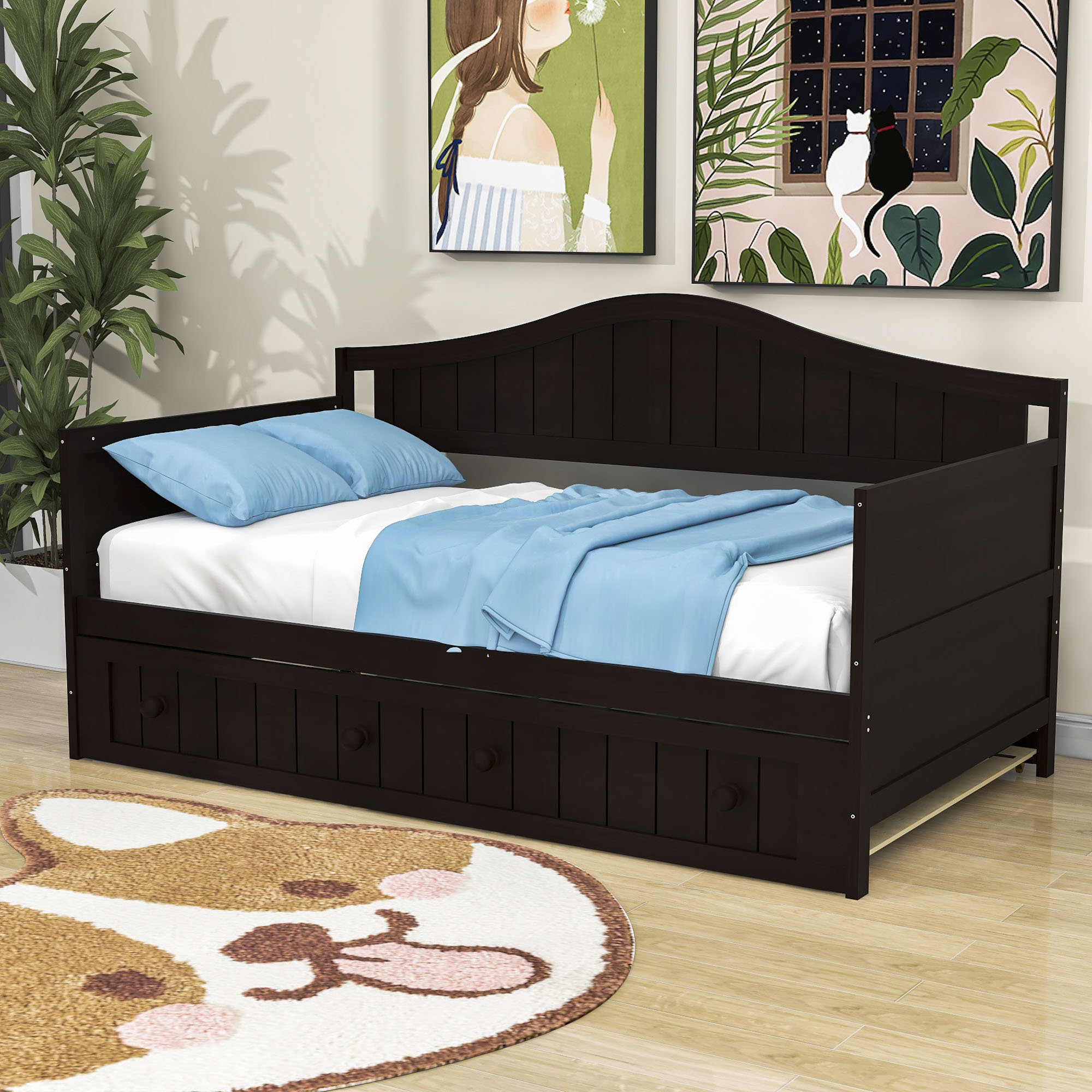 Harriet Bee Twin Size Daybed,Wood Daybed With Trundle - Wayfair Canada