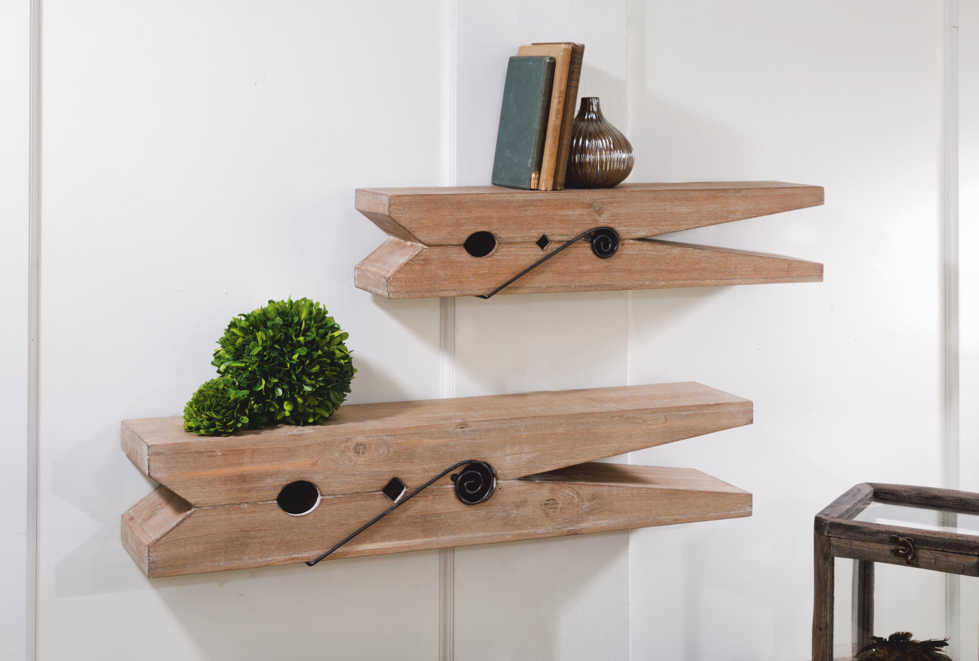 Gracie Oaks Cox Clothespin Piece Wall Shelf Set Reviews