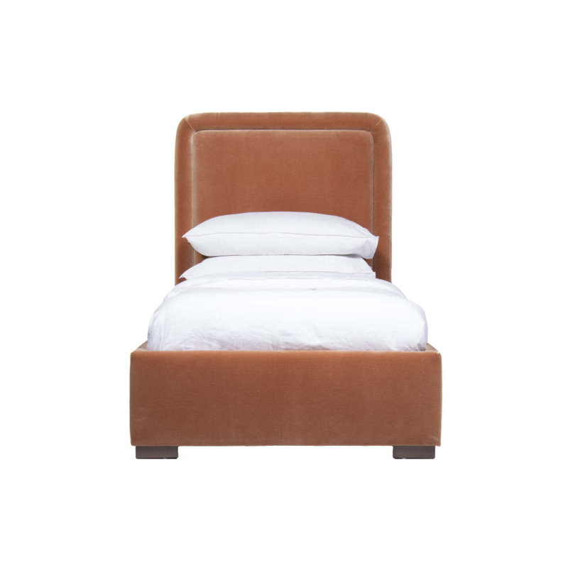 Lit tapissier standard Karlin, Lit simple, Brun
