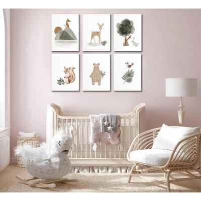 6 pièces avec toile de chambre d'enfant Woodland