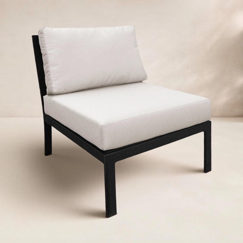 Madison Aluminum Outdoor Armless Lounge Chair, Persimmon