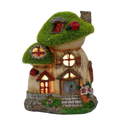  Resin Mushroom Garden Statues with Solar Light(7.7 Inch)