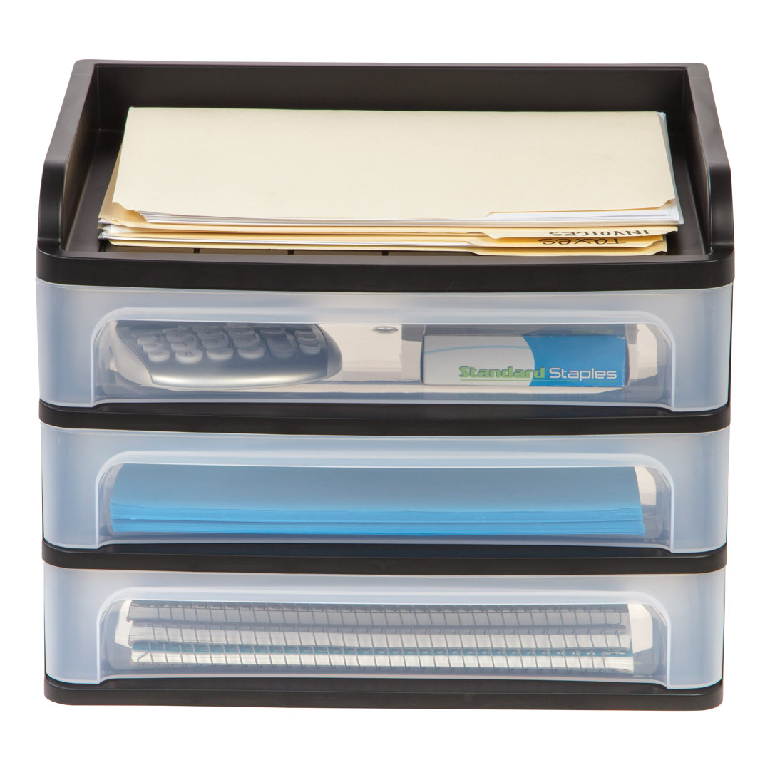 3 Drawer Desktop Supplies Organizer IRIS USA, Inc. Color: Black