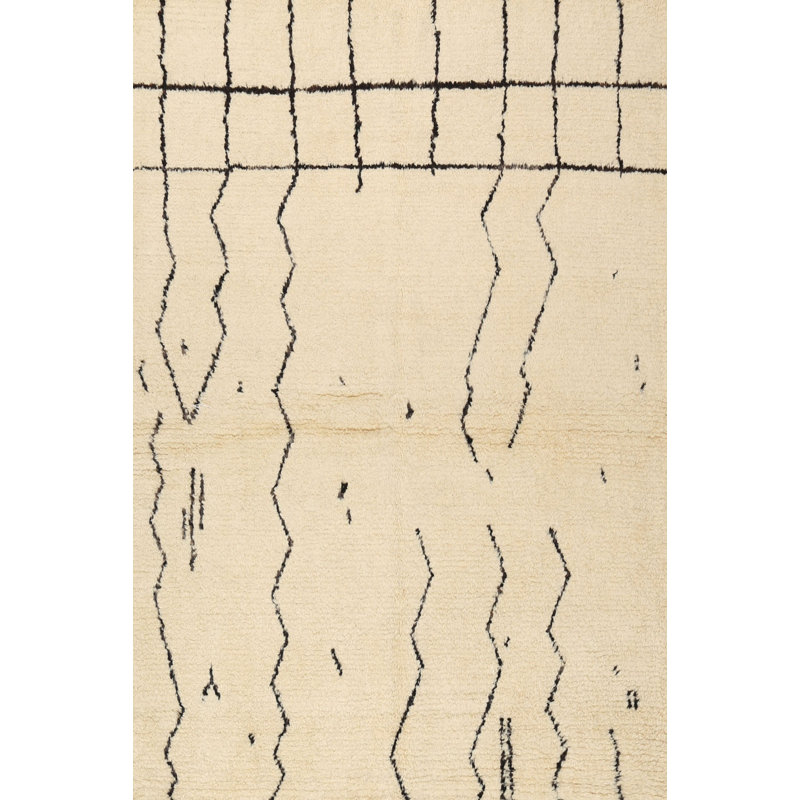Tapis beige en laine touffeté à la main Abdelrahim