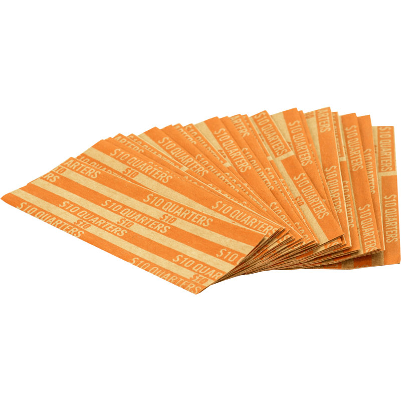 Emballage de pièces, 1000 par boîte, différentes coupures, Vingt-cinq sous-orange