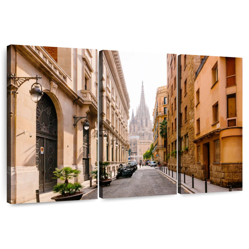 Sebbie Barcelona Cathedral From The Street, 28" H x 45" W