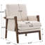 Quinze Mid Century Modern Upholstered Chenille Solid Wood Accent Armchair-1013740637