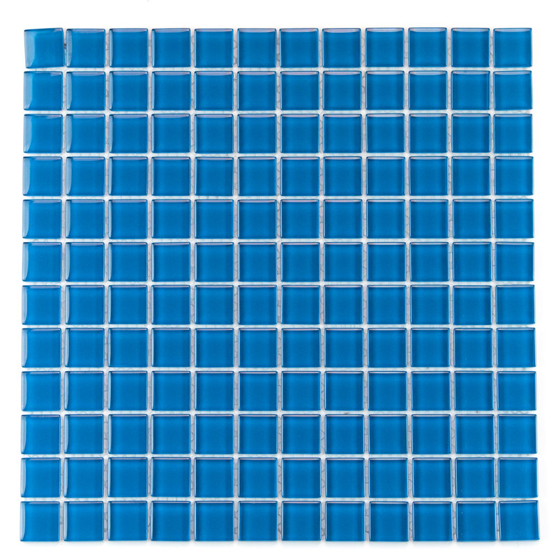 Torch Song 1'' W x 1'' L Glass Tile Mosaic Sheet, Cobalt