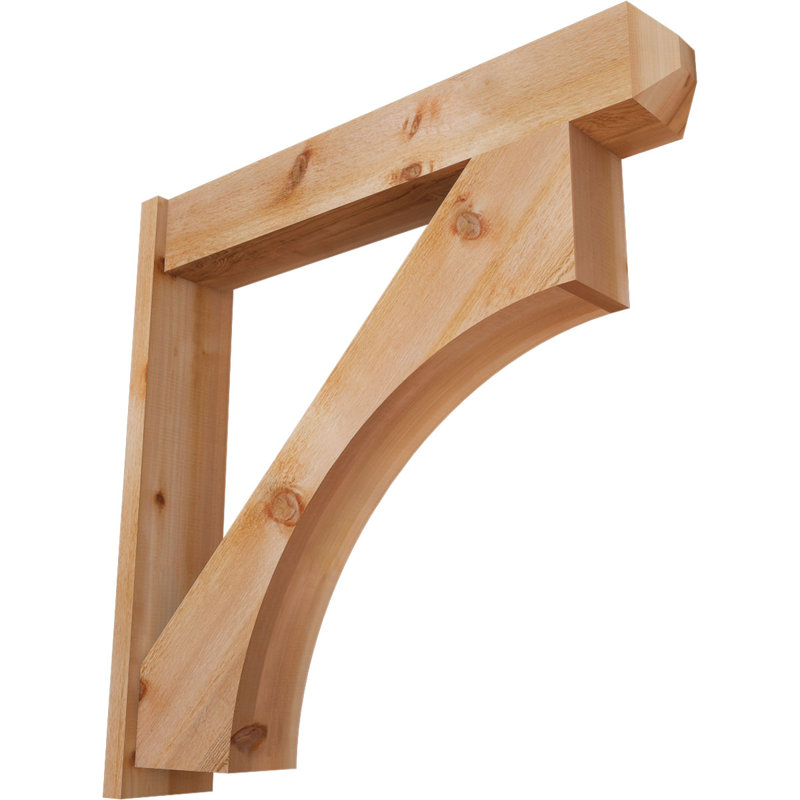 Persienne en bois rustique Westlake Craftsman, P 44 po x H 44 po, Cèdre rouge de l'Ouest de 8 po (sciage brut)