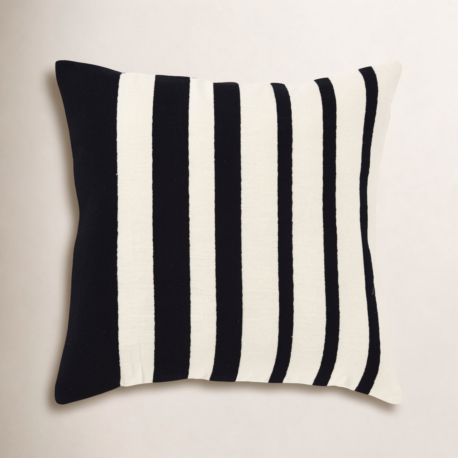 Karka 20" x 20" Embroidered Throw Pillow, Black/Natural