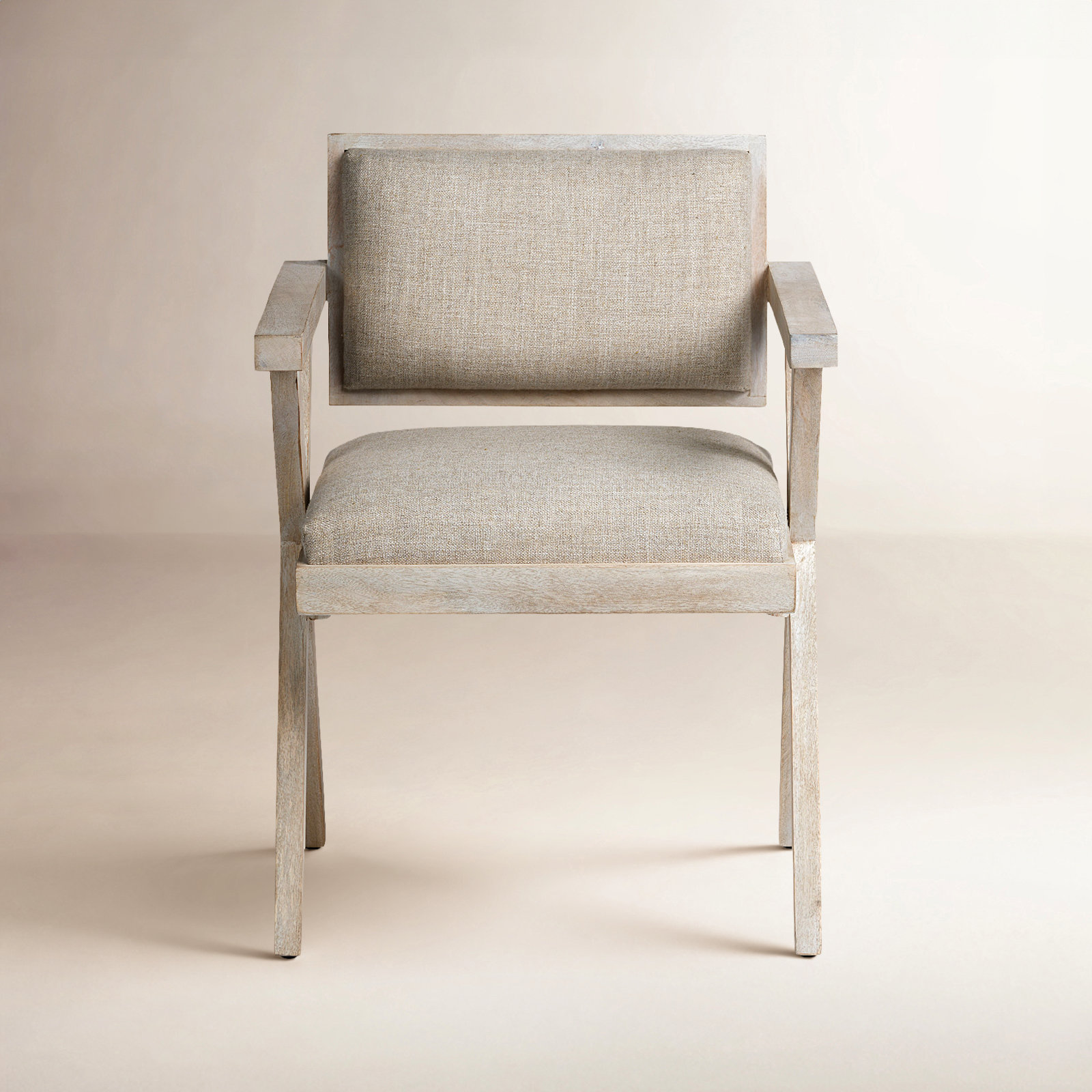 Desi Linen Mango Dining Armchair, Blonde