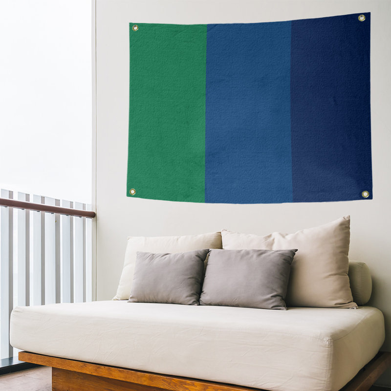 Tapisserie de polyester Vancouver, H 26 po x l 36 po x P 1 po, Vert / bleu foncé / bleu