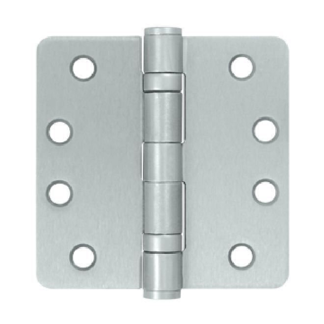 Charnières à billes Deltana S44R4HDB26D 4 po x 4 po x 1/4 po, HD, roulement à billes en chrome brossé, Chrome brossé