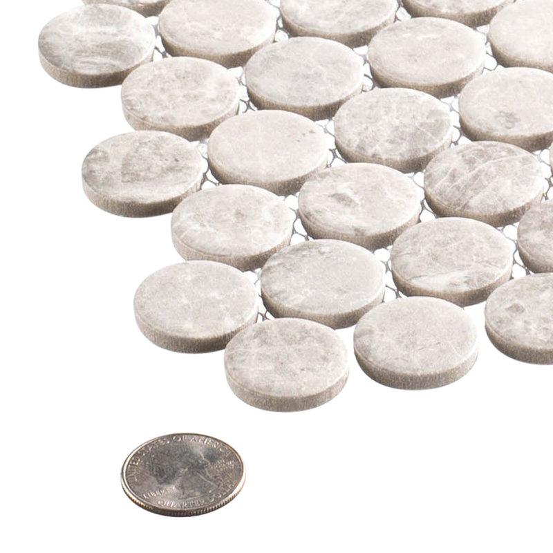 Estavo 3/4-in. Penny Round Stone Inspired Matte Porcelain Floor & Wall Mosaic Tile, Tilford