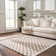 Cabble Checkered Machine Woven Polyester Area Rug in Tan/White