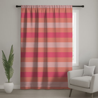 Rideaux à rayures rose et orange, voilages et voilages à rayures - 1 panneau