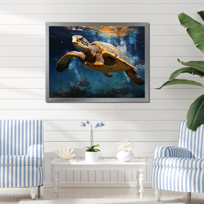 Tortue de marée, art mural tortue océanique II