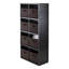 Étagère noire 9 pièces Anjalika avec 8 paniers en tissu pliables, H 53,11 po x l 25,63 po x P 11,81 po