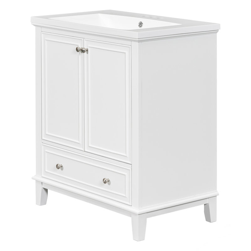 Meuble-lavabo de 30 pouces avec lavabo, Blanc