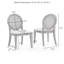 Ensemble de chaises de salle à manger rembourrées à dossier canné 4 pièces Katia