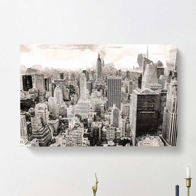 A New York Skyline In Abstract - Wrapped Canvas Print