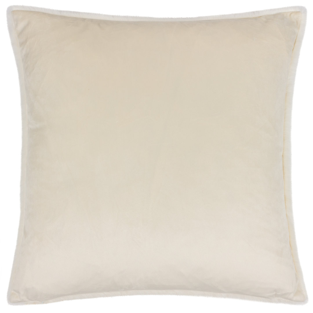 Paoletti Stanza Faux Fur Cushion Cover - Ecru - Size 55 cm x 55 cm - Image 2