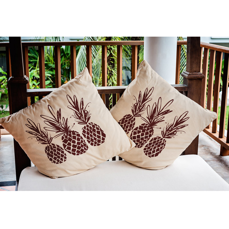 Coussin Pineapples, 20 po x 20 po, Grenade