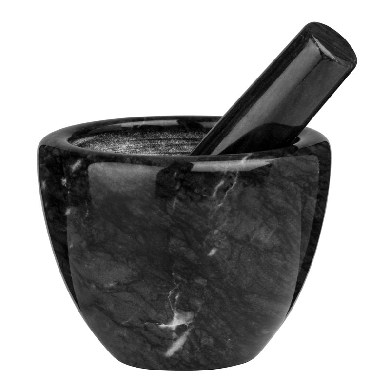 Marble Mortar And Pestle Set, Black