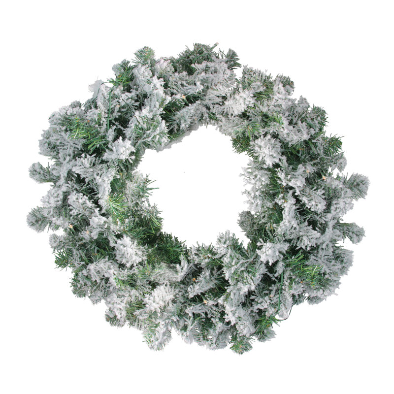 Couronne de Noël artificielle pré-éclairée en pin, Transparent