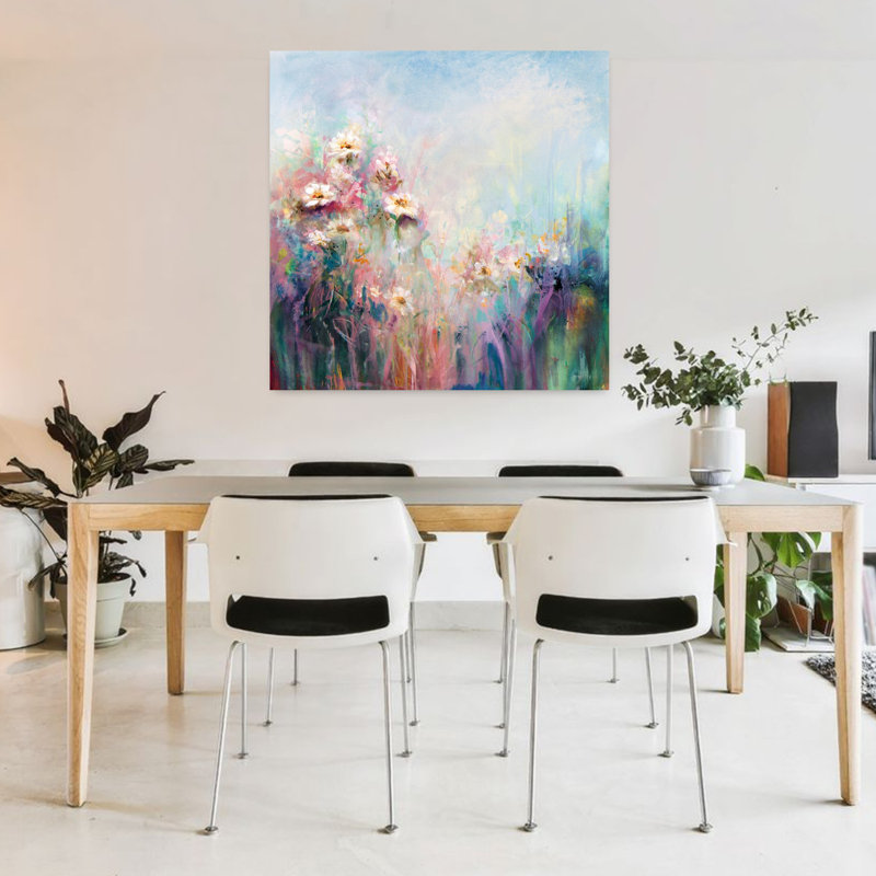 Collection Spring, art contemporain abstrait, H 36 po x l 36 po