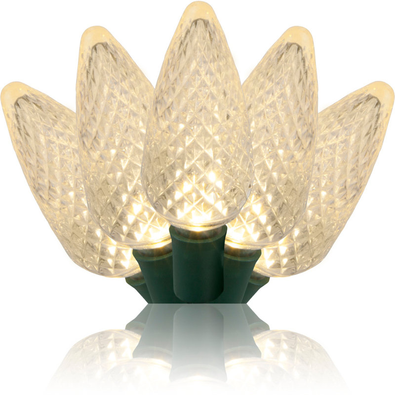 C9 LED Christmas String Light, Warm White, 17' L, 25