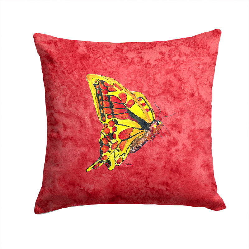 Butterfly Outdoor Throw Pillow, 14" H x 14" W x 4" D
