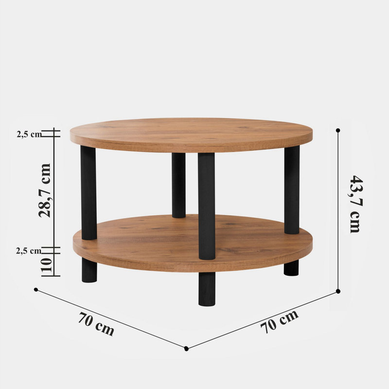 Table basse à 4 pieds avec rangement Carli