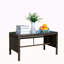 Table basse d'extérieur 1 table basse avec verre trempé transparent
