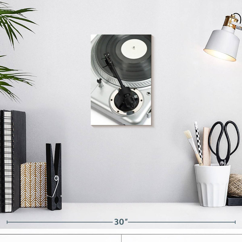Tourne-disque argent Abarca, H 12 po x l 8 po