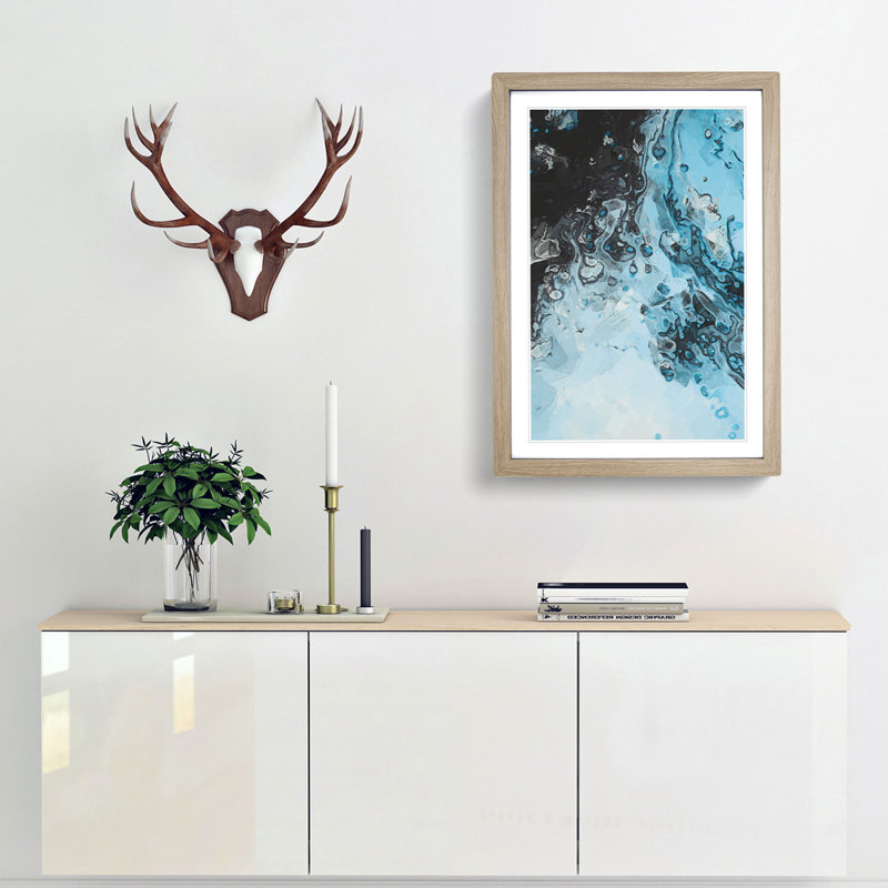 Liquid Movement in Abstract - Picture Frame Graphic Art Print, Oak, 76cm H x 50cm W x 2cm D