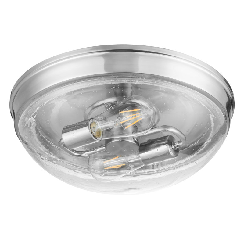 Madalyn Dome Indoor Flushmount Light, Seeded, Brushed Nickel