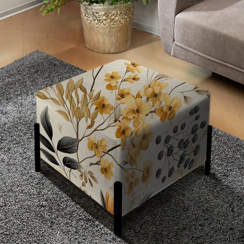 Botanical Flowers Rustic Charm - Repose-pieds carré botanique