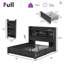 Structure de lit double avec 4 tiroirs de rangement Sherell, noir-100845096-100845099