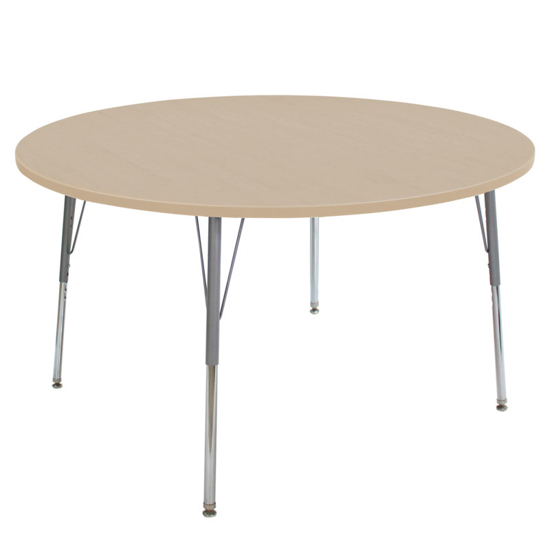 Table d'activité avec pieds réglables La Madera, Érable / argent, H 31,5 po x L 48 po x l 48 po, Super